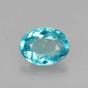 Apatita azul natural 1,20ct, corte oval, VS