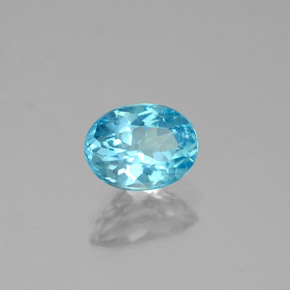 Apatita azul natural 0,96ct, corte oval, VS