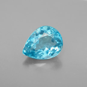 Apatita azul natural 1,61ct, formato de pêra, VS
