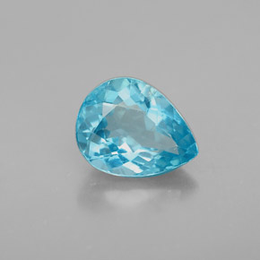 Apatita azul natural 1,61ct, formato de pêra, VS