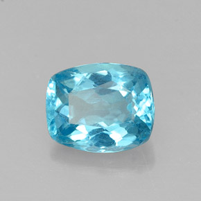 Apatita azul natural 1,16ct, almofada cortada, VS