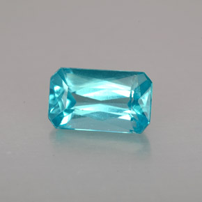 Apatita azul natural 1,50ct, corte esmeralda, VS