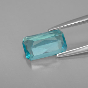 Apatita azul natural 1,50ct, corte esmeralda, VS