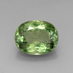 Apatita verde natural 11,49ct, corte oval, VVS-VS