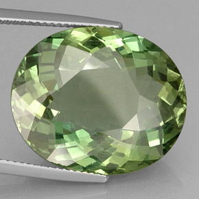 Apatita verde natural 24,47ct, corte oval, VVS-VS