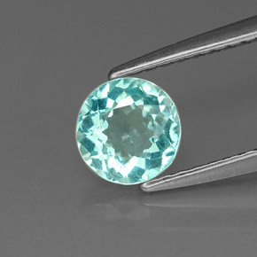 Apatita azul natural 0,75ct, corte redondo, VVS-VS