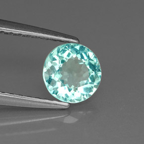 Apatita azul natural 0,75ct, corte redondo, VVS-VS