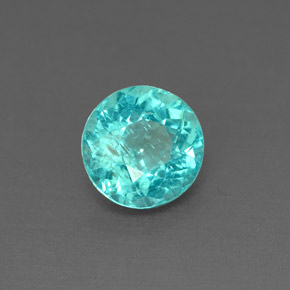 Apatita azul natural 0,89ct, corte redondo, VS
