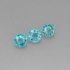 Pedras preciosas de apatita azul natural de  ct, corte redondo, VS