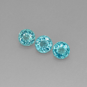 Pedras preciosas de apatita azul natural de  ct, corte redondo, VS