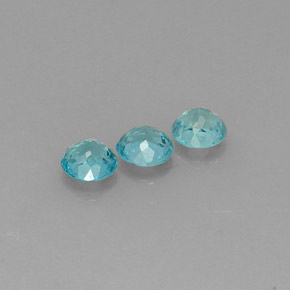 Pedras preciosas de apatita azul natural de  ct, corte redondo, VS
