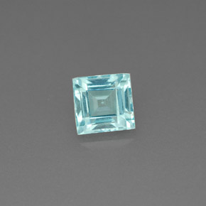 Apatita azul claro natural 0,59ct, quadrado, VVS-VS