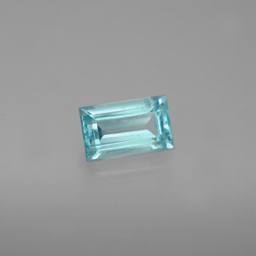 Apatita azul natural 0,69ct, baguete, VVS-VS