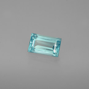 Apatita azul natural 0,69ct, baguete, VVS-VS