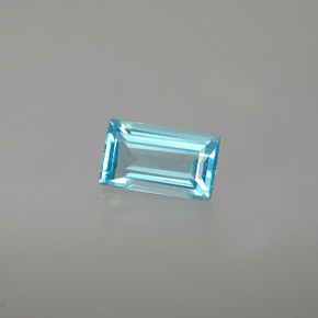 Apatita azul natural 0,60ct, baguete, VVS-VS
