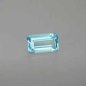 Apatita azul natural 0,60ct, baguete, VVS-VS