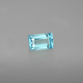 Apatita azul natural 0,48ct, baguete, VVS-VS