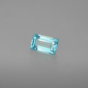 Apatita azul natural 0,48ct, baguete, VVS-VS