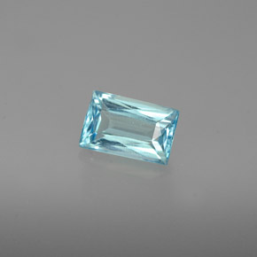 Apatita azul natural 0,76ct, baguete, VS