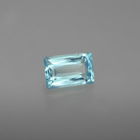 Apatita azul natural 0,76ct, baguete, VS