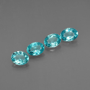 Pedras preciosas de apatita azul natural de  ct, corte oval, VVS-VS