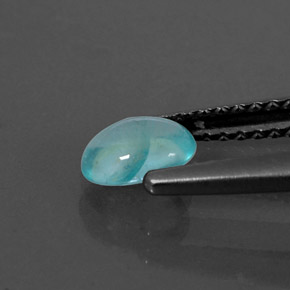 Apatita azul natural 0,52ct, corte oval, transparente