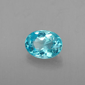 Apatita azul natural 0,64ct, corte oval, VVS-VS