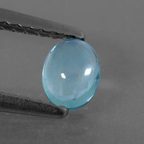 Apatita azul natural 0,39ct, corte oval, transparente