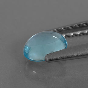 Apatita azul natural 0,39ct, corte oval, transparente