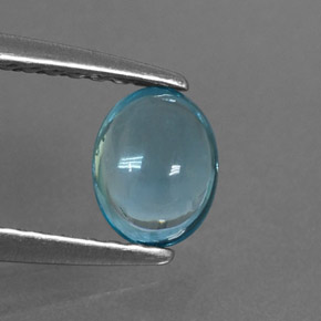 Apatita azul natural 0,58ct, corte oval, transparente