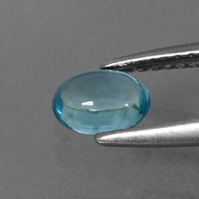 Apatita azul natural 0,58ct, corte oval, transparente