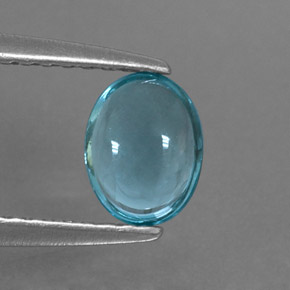 Apatita azul natural 0,56ct, corte oval, transparente