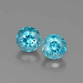 Pedras preciosas de apatita azul natural de  ct, corte redondo, VS