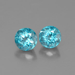 Pedras preciosas de apatita azul natural de  ct, corte redondo, VS