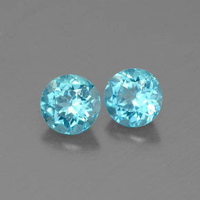 Pedras preciosas de apatita azul natural de  ct, corte redondo, VS