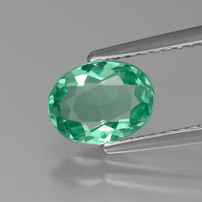 Apatita verde natural 1,08ct, corte oval, VVS-VS