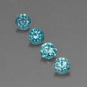 Pedras preciosas de apatita azul natural de  ct, corte redondo, VVS-VS