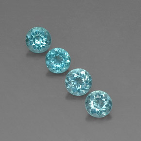 Pedras preciosas de apatita azul natural de  ct, corte redondo, VVS-VS