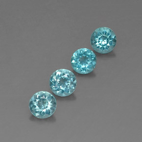 Pedras preciosas de apatita azul natural de  ct, corte redondo, VVS-VS