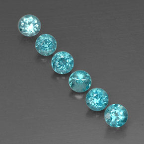 Pedras preciosas de apatita azul natural de  ct, corte redondo, VVS-VS