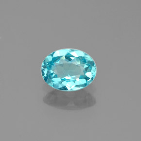 Apatita azul natural 0,51ct, corte oval, VVS-VS