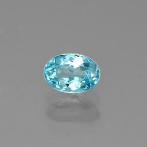 Apatita azul natural 0,57ct, corte oval, VS