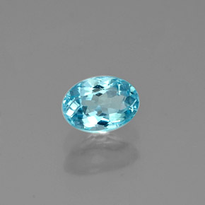 Apatita azul natural 0,57ct, corte oval, VS