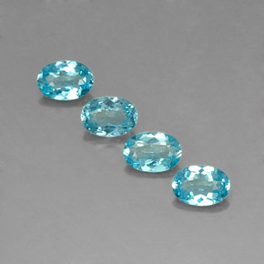 Pedras preciosas de apatita azul natural de  ct, corte oval, VS