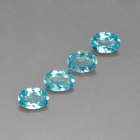 Pedras preciosas de apatita azul natural de  ct, corte oval, VS