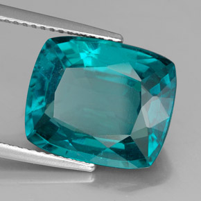 Apatita azul natural 9,02ct, almofada cortada, VS-SI