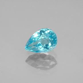 Apatita azul natural 0,83ct, formato de pêra, VS