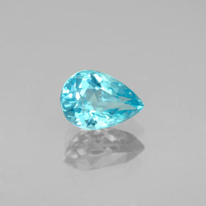 Apatita azul natural 0,83ct, formato de pêra, VS