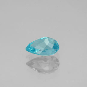 Apatita azul natural 0,83ct, formato de pêra, VS