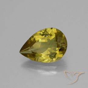 Apatita Ouro Terroso Natural 3.29ct, Formato de pêra, VS